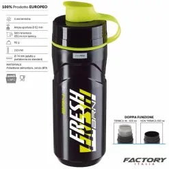Borraccia Termica BRN Fresh 500 Ml Nera Gialla Fluo