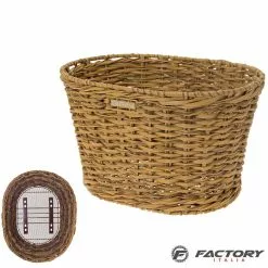 BRN Cesto Bici Vintage Anteriore In Eco-rattan Marrone