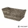 BRN Cesto Bici Vintage Anteriore Rettangolare In Eco-rattan Grigio
