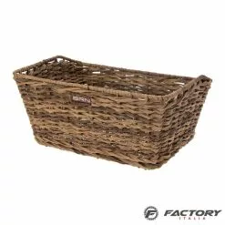 BRN Cesto Bici Vintage Anteriore Rettangolare In Eco-rattan Marrone