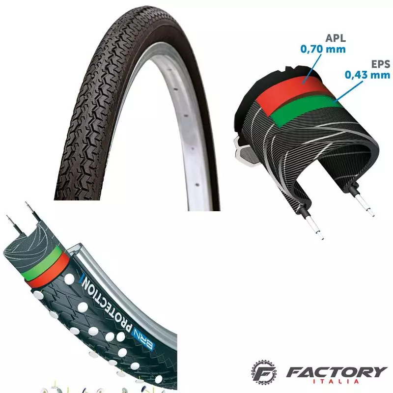 Copertone Antiforo Misura 26 X1. 3-8 BRN 1 Copertone Antiforo Misura 26 X1. 3-8 BRN