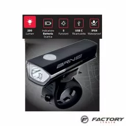 BRN Fanale Bici Anteriore A 1 Superled Sirio 200