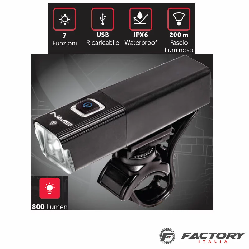 BRN Fanale Bici Anteriore Ricaricabile My Light 1 BRN Fanale Bici Anteriore Ricaricabile My Light