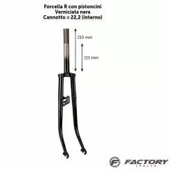 BRN Forcella Bici R Con Pistoncini 28 Pollici Nera