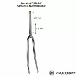 BRN Forcella Bici Corsa 28 Pollici Cromata