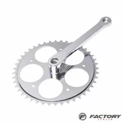 BRN Guarnitura Bici Vintage Acciaio A Chiavella Cromata 42 Denti