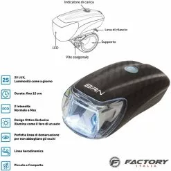 Luce Anteriore Bici A Batteria 600 Lumen BRN