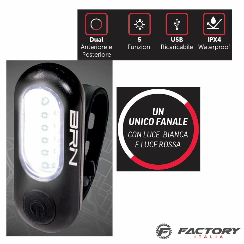 Luce Bicicletta Led Dual Light BRN 1 Luce Bicicletta Led Dual Light BRN