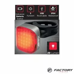 BRN Luce Bicicletta Posteriore Cube