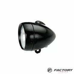 BRN Luce Riflettore Bicicletta A Dinamo In Acciaio Nero