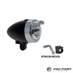 BRN Luce Riflettore Vintage Per Bici Nero A Batteria