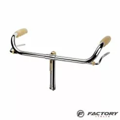 BRN Manubrio Bici Vintage In Acciaio R Finiture Dorate