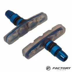 BRN Pattini Freno Bici V-brake Gomma Trasparente Blu