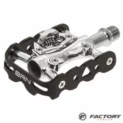 Pedali MTB BRN Doppia Funzione Silver Su Cuscinetti