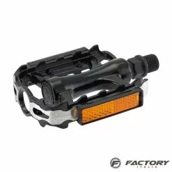 BRN Pedali Bici City-MTB In Alluminio Neri-silver